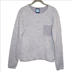 WOMEN'S ICEBURG OUTERWEAR GRAY FLEECE LINED KNIT SWEATSHIRT MEDIUM EUC